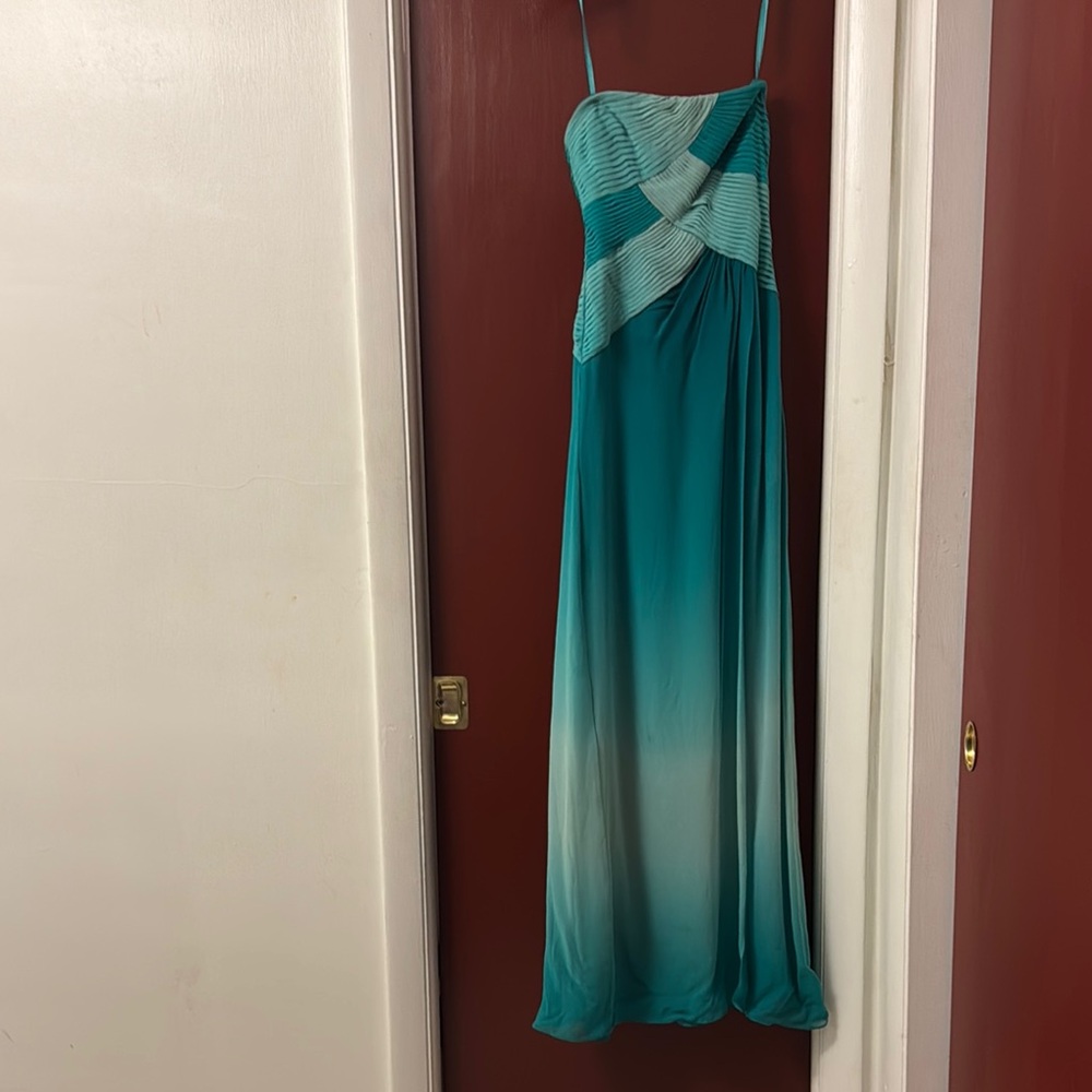 Elegant Teal Ombre Maxi Dress